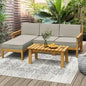 ODSS-WD-PLAYA-BE-ABC Outdoor Sofa Set Patio Furniture Wooden Table Chairs Garden Lounge 5Piece