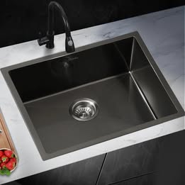 SSK-4530-BK Welba Stainless Steel Sink Single Under/Top/Flush Mount 45X30CM
