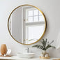 WM-B-ROUND-80-GD Oikiture Wall Mirrors Round Makeup Mirror Vanity Home Decorative Gold 80cm