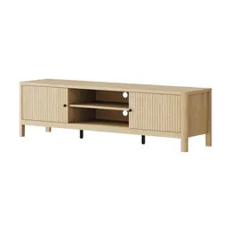 EU-WEST-160-WD-AB Oikiture TV Cabinet Entertainment Unit Stand Storage Shelves 160cm