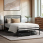 MBF-MOYA-KS-BK Oikiture Metal Bed Frame King Single Size Bed Base Beds Platform