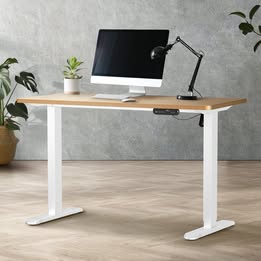 DB-SLIM-12-WH Oikiture Standing Desk Top Adjustable Electric Desk Board Computer Table White