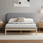 BF-W-B-IRIS-D-GY-AB Oikiture Wooden Bed Frame with Padded Fabric Edges Pine Headboard Base Double