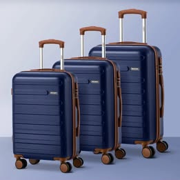 LGS-MAT-3PC-NV Mazam 3PCS Luggage Suitcase Trolley Set Travel TSA Lock Hard Shell Case Navy