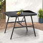 OPS-AQUA-TB-GY Livsip Outdoor Dining Side Table Glass Tabletop Grey