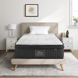 MAT-A22PL-OLIV-S Bedra Single Mattress Cool Gel Foam Pocket Spring 34CM with Pillow