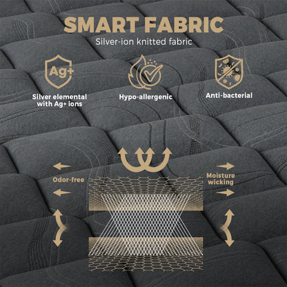 MAT-A1-CALI-S Single Mattress Bed Mattress 3D Mesh Fabric Firm Foam Spring 22cm 7-Zone