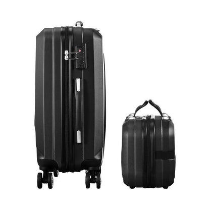 LGS-A2-2PCS-BK 2Pcs Luggage Suitcase Trolley Set Travel Tsa Lock Storage Hard Case Black