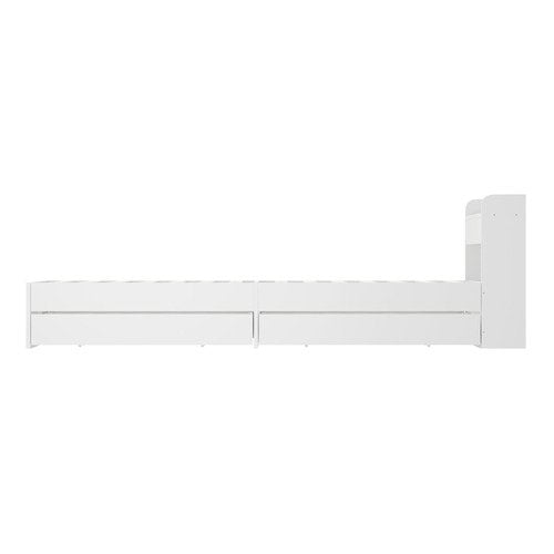 BF-MEXI-NEW-S-WH SINGLE White Cassandra Bed with USB Port & Drawers