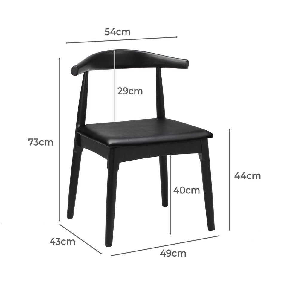 DCH-BERT-BK-2PC Living Fusion Cassidy Faux Leather Black Dining Chairs (Set of 2)