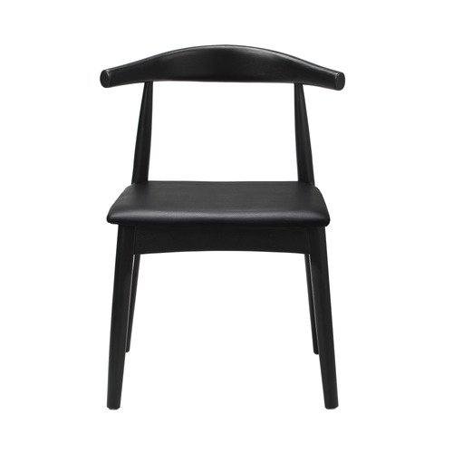 DCH-BERT-BK-2PC Living Fusion Cassidy Faux Leather Black Dining Chairs (Set of 2)