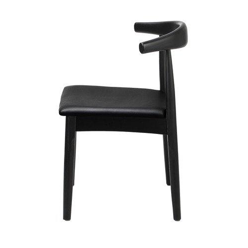 DCH-BERT-BK-2PC Living Fusion Cassidy Faux Leather Black Dining Chairs (Set of 2)