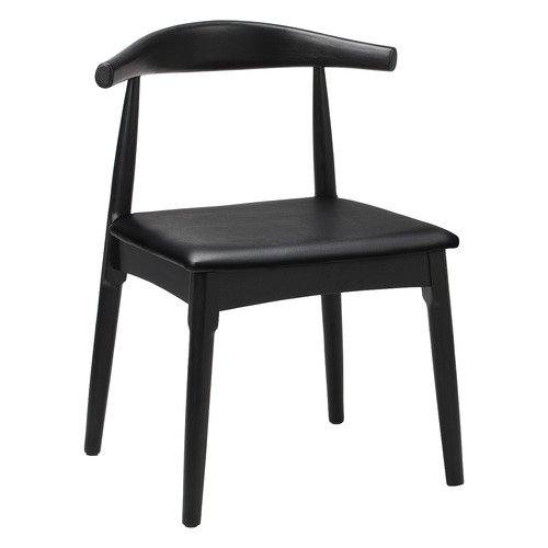 DCH-BERT-BK-2PC Living Fusion Cassidy Faux Leather Black Dining Chairs (Set of 2)