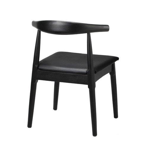 DCH-BERT-BK-2PC Living Fusion Cassidy Faux Leather Black Dining Chairs (Set of 2)