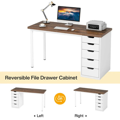 Scratched HOGA-RY0060X 47" Computer Desk with 5 Drawers, Modern Study Table Writing Desk