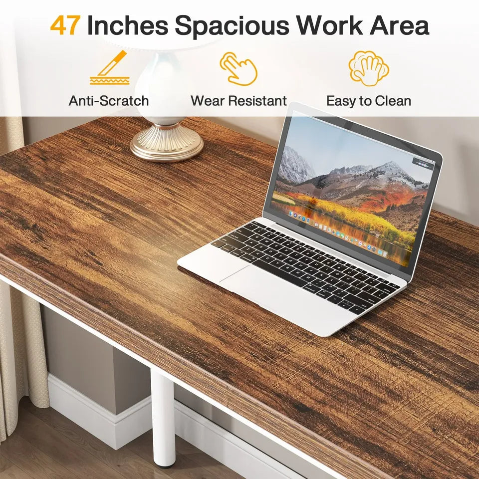 Scratched HOGA-RY0060X 47" Computer Desk with 5 Drawers, Modern Study Table Writing Desk