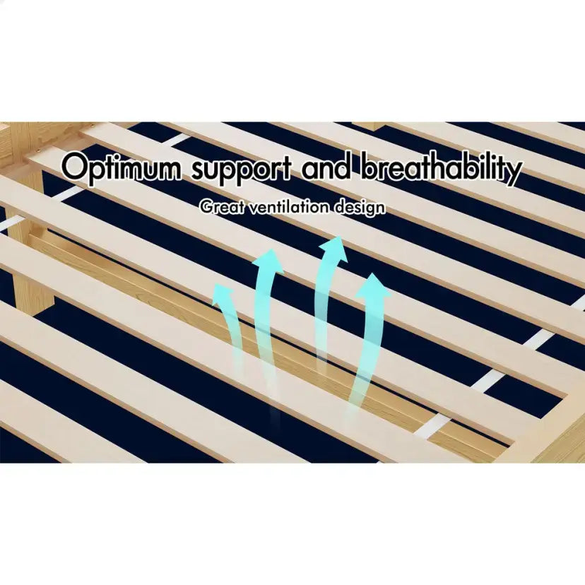 A-BF-W-DBM-KS-NT ALFORDSON Bed Frame Wooden King Single Mattress Base Platform Timber Oak DUBEM