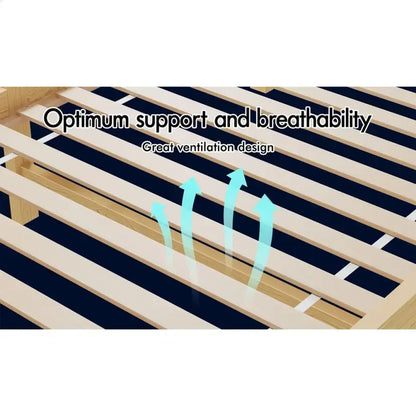 A-BF-W-DBM-KS-NT ALFORDSON Bed Frame Wooden King Single Mattress Base Platform Timber Oak DUBEM