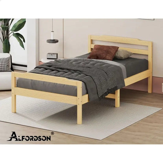 A-BF-W-DBM-KS-NT ALFORDSON Bed Frame Wooden King Single Mattress Base Platform Timber Oak DUBEM