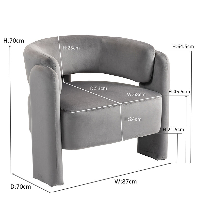 IHD-AC05B-GRY Grey Color KINGSBURY Fabric Sofa Armchair