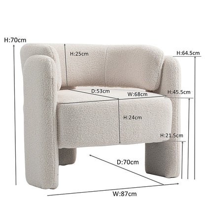 IHD-AC05B-WH White Color KINGSBURY Fabric Sofa Armchair