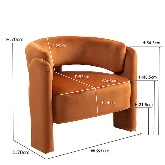 IHD-AC05B-RO Orange Color KINGSBURY Fabric Sofa Armchair