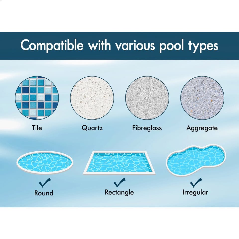 A-POOL-CLEAN-LIBL ALFORDSON Pool Cleaner Automatic Vacuum Floor Climb Wall Swimming Pool Hose 10M