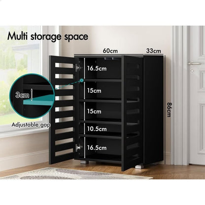 A-SHOE-ORG-BLACK ALFORDSON Shoe Cabinet Organiser Storage Rack Shelf 21 pairs Black