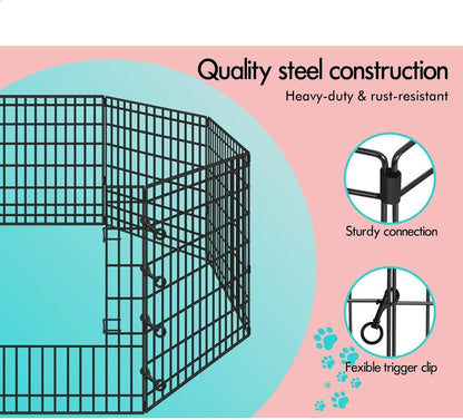 A-PET-PP-36 BEASTIE Metal Dog Playpen, 36in Foldable Portable Dog Pen with 8 Panels