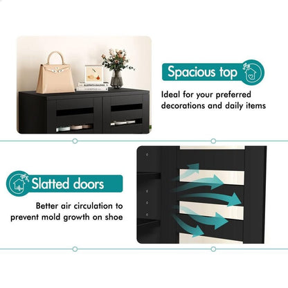 A-SHOE-ORG-BLACK ALFORDSON Shoe Cabinet Organiser Storage Rack Shelf 21 pairs Black