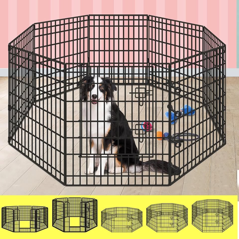 A-PET-PP-36 BEASTIE Metal Dog Playpen, 36in Foldable Portable Dog Pen with 8 Panels