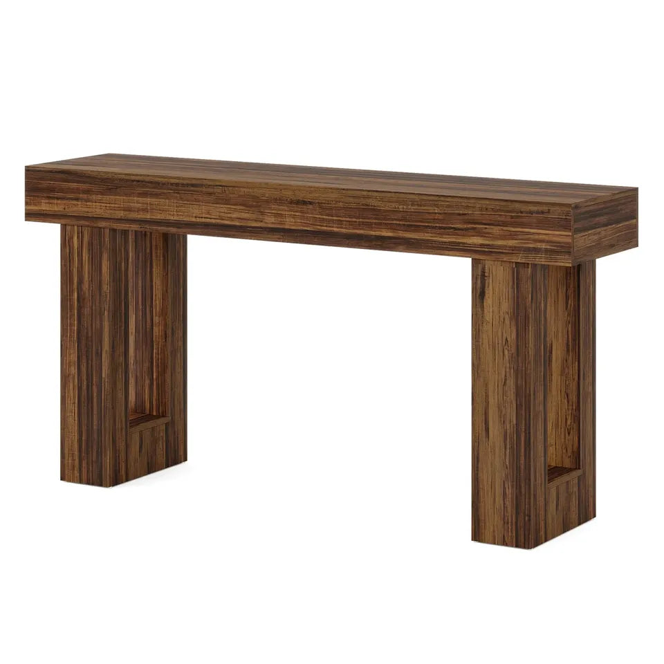 HOGA-JW0909 Tribesigns Farmhouse Console Table, 160 CM Long Narrow Sofa Table, Wooden Table