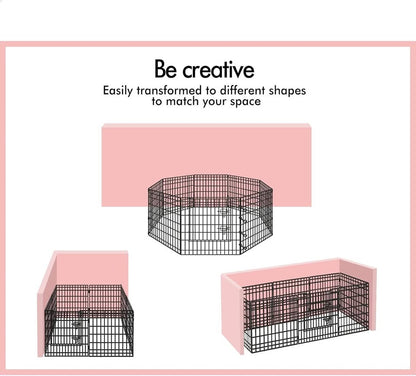 A-PET-PP-36 BEASTIE Metal Dog Playpen, 36in Foldable Portable Dog Pen with 8 Panels