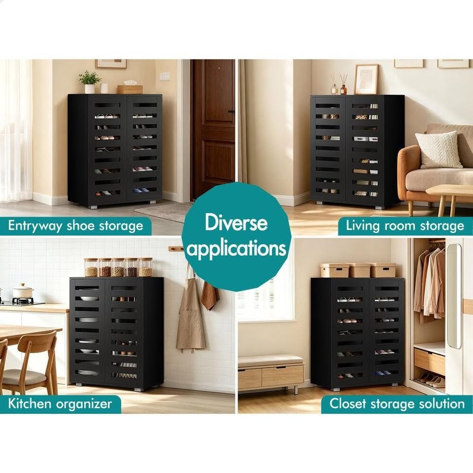 A-SHOE-ORG-BLACK ALFORDSON Shoe Cabinet Organiser Storage Rack Shelf 21 pairs Black