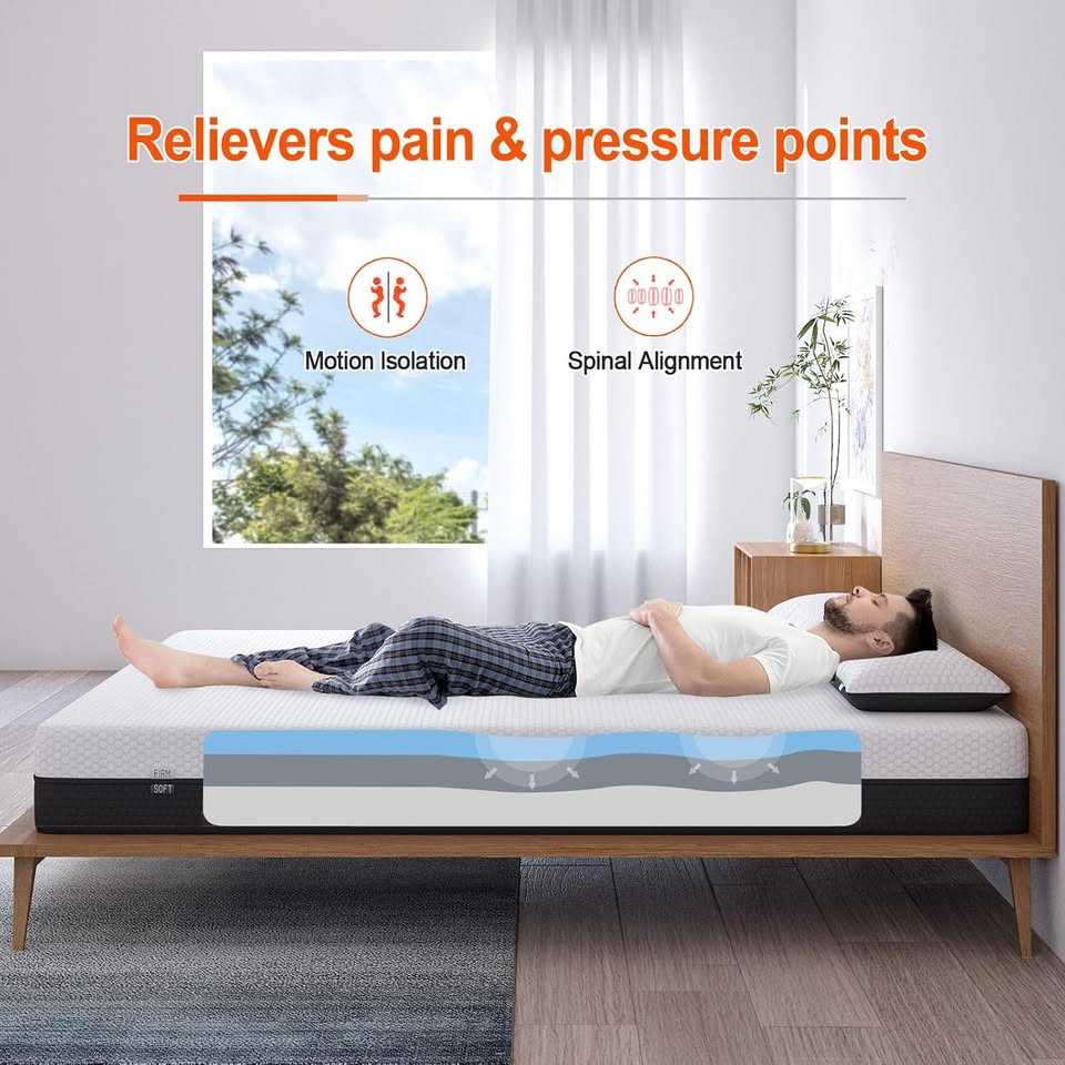 ZT-MHDU16-D Duchess Gel Memory Foam Mattress (Firm & Medium Soft) Includes 1 Pillow (Double)