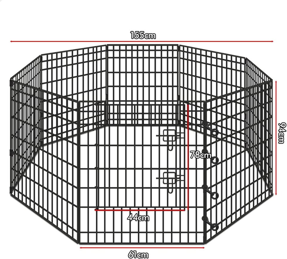 A-PET-PP-36 BEASTIE Metal Dog Playpen, 36in Foldable Portable Dog Pen with 8 Panels