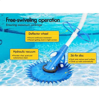 A-POOL-CLEAN-LIBL ALFORDSON Pool Cleaner Automatic Vacuum Floor Climb Wall Swimming Pool Hose 10M