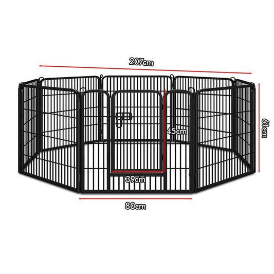 A-PET-PP-TH-24 BEASTIE Pet Playpen 24 inch Large 8 Panel Fence Enclosure Dog Metal Exercise Pen