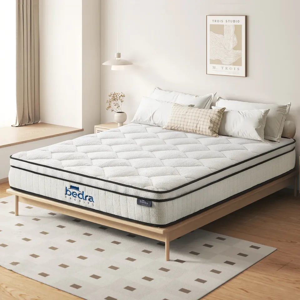 MAT-A16-SERA-D Bedra 22CM Boucle Mattress Double Bed Pocket Spring Memory Foam Euro Top Medium Firm