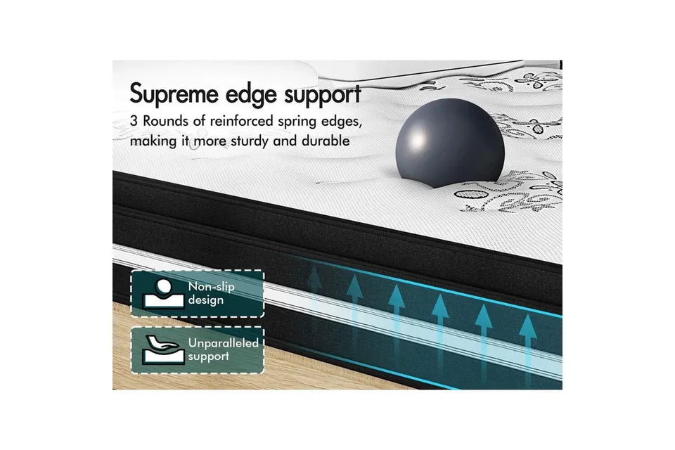 A-MATTRESS-KATH-D ALFORDSON Mattress Double Bed Euro Top 22CM Bonnell Spring Firm Memory Foam
