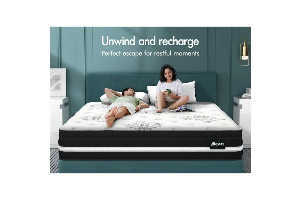 A-MATTRESS-KATH-D ALFORDSON Mattress Double Bed Euro Top 22CM Bonnell Spring Firm Memory Foam