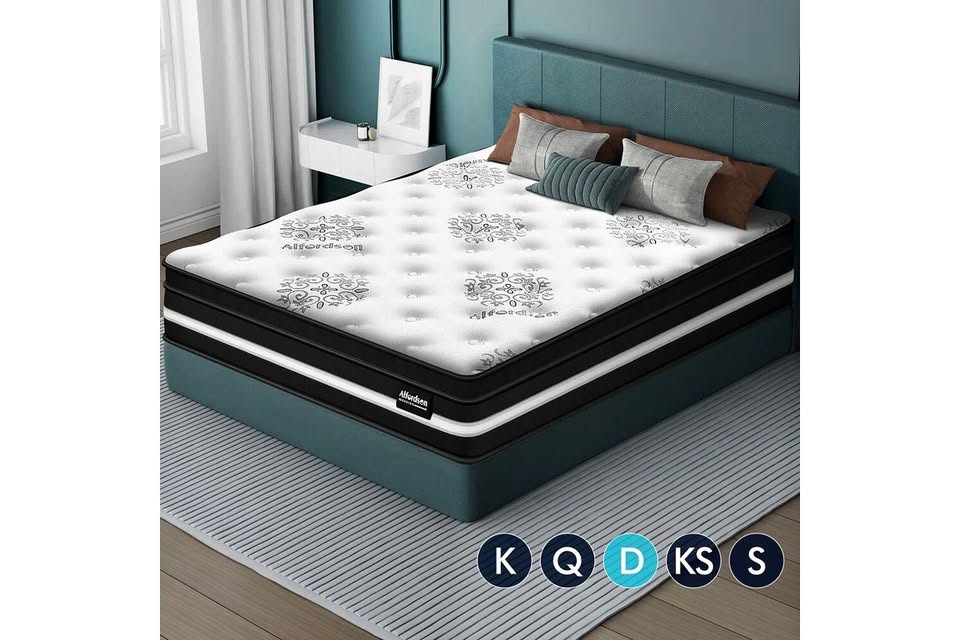 A-MATTRESS-KATH-D ALFORDSON Mattress Double Bed Euro Top 22CM Bonnell Spring Firm Memory Foam