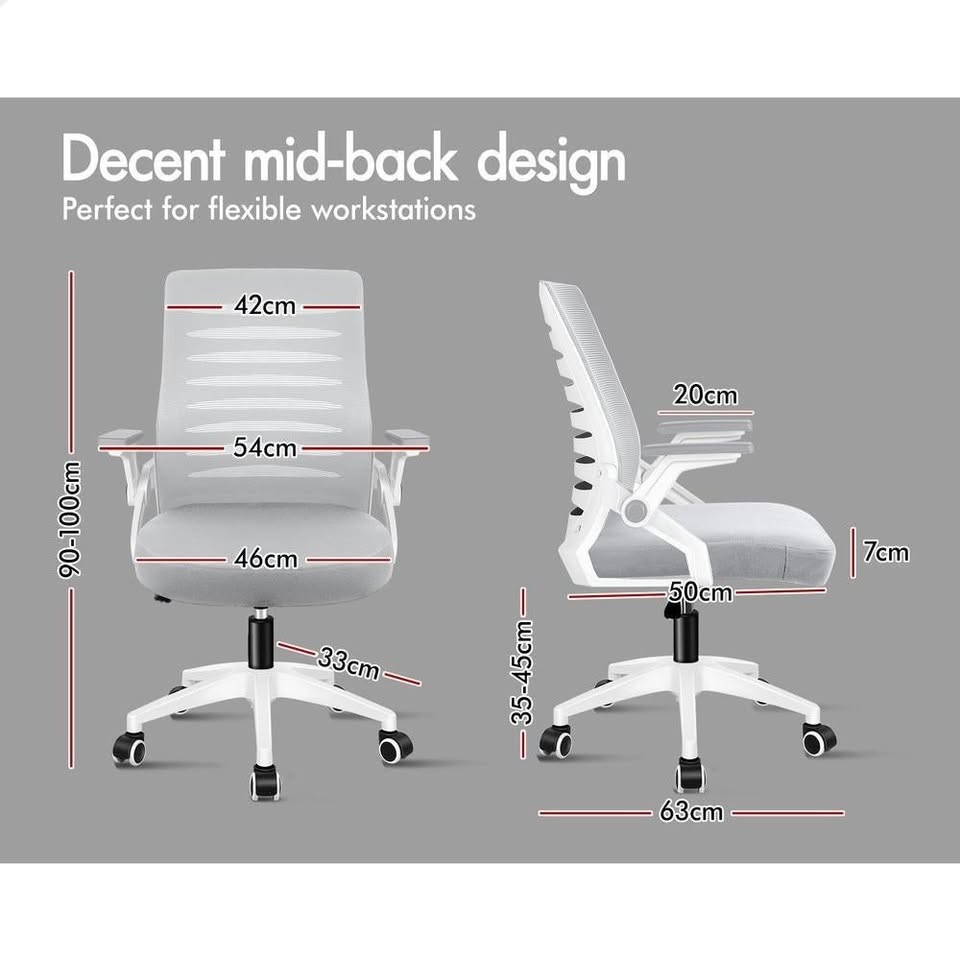A-OCH-MESH-WAV-WHGY ALFORDSON Office Chair Mesh Mid Black Grey & White