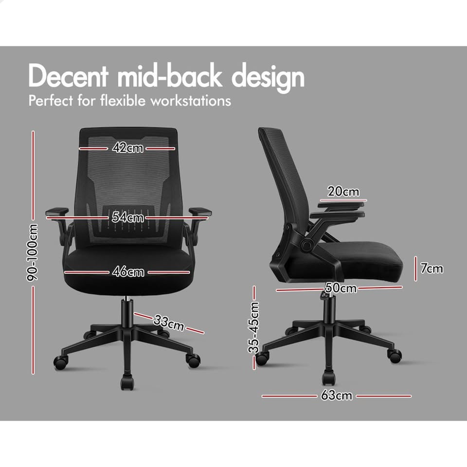 A-OCH-MESH-WAV-ALBK ALFORDSON Mesh Office Chair Executive Computer Fabric Seat Gaming Racing Work