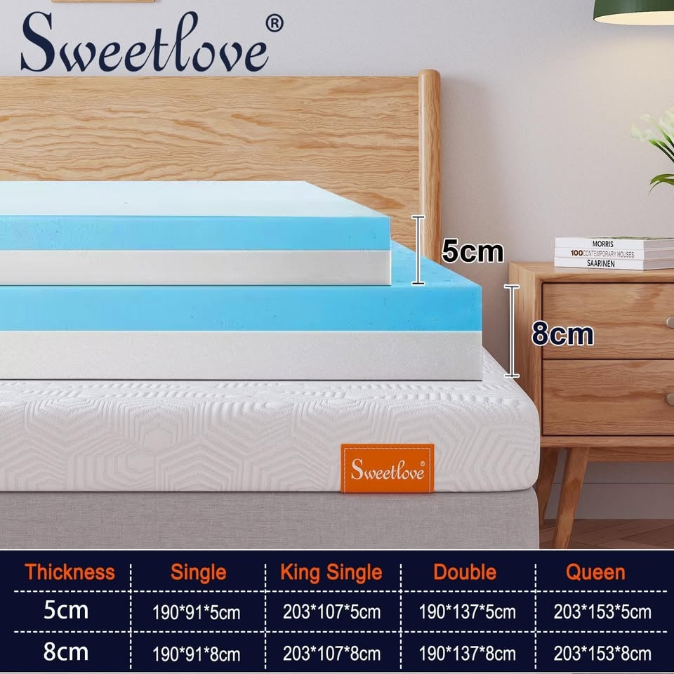 MHSW05-D Sweetlove 5cm Gel Memory Foam Mattress Topper Double Size