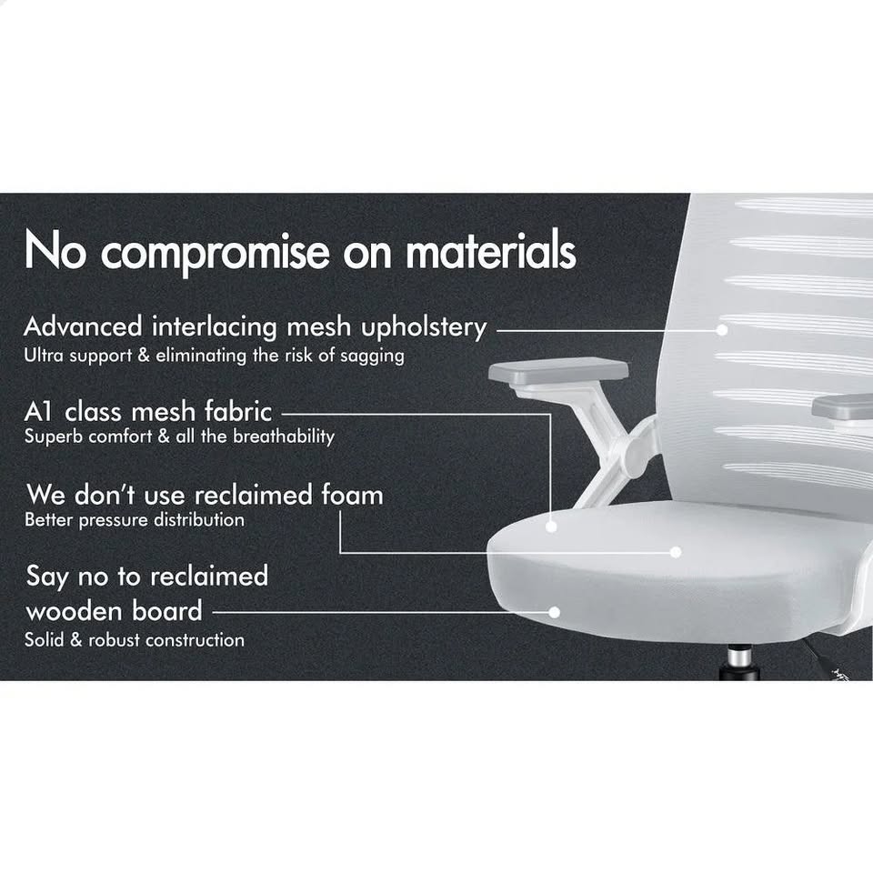 A-OCH-MESH-WAV-WHGY ALFORDSON Office Chair Mesh Mid Black Grey & White