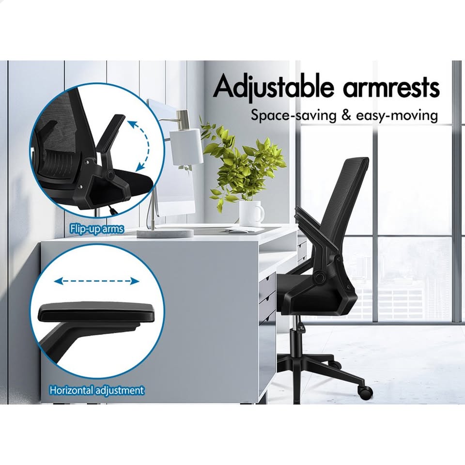 A-OCH-MESH-WAV-ALBK ALFORDSON Mesh Office Chair Executive Computer Fabric Seat Gaming Racing Work
