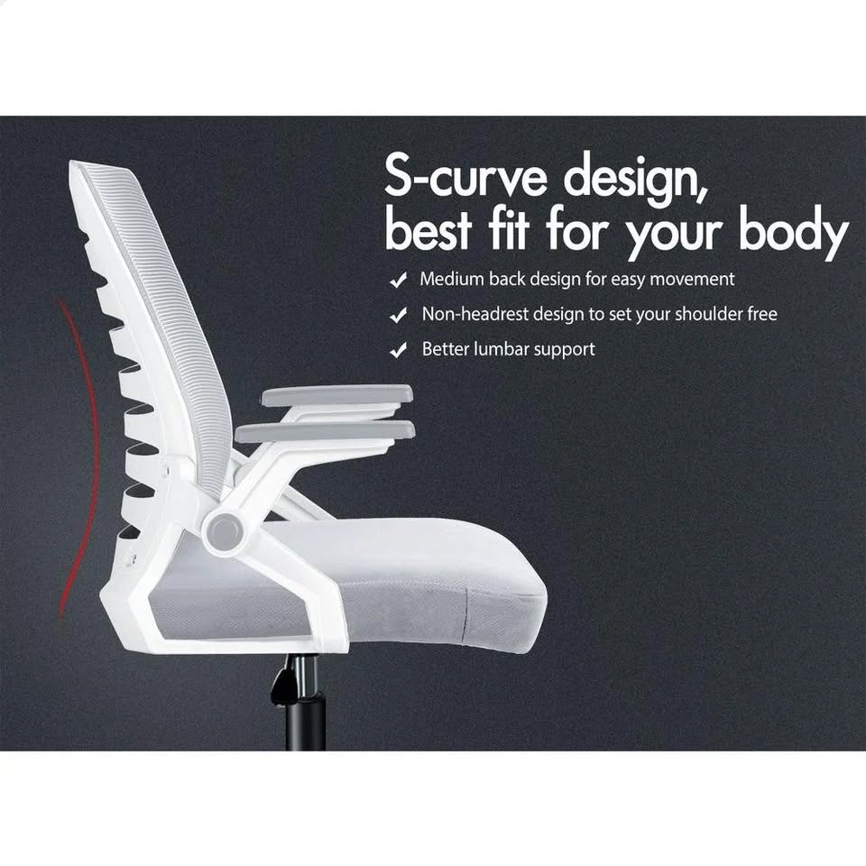 A-OCH-MESH-WAV-WHGY ALFORDSON Office Chair Mesh Mid Black Grey & White