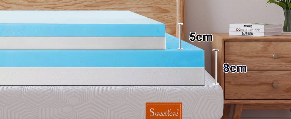 MHSW05-D Sweetlove 5cm Gel Memory Foam Mattress Topper Double Size
