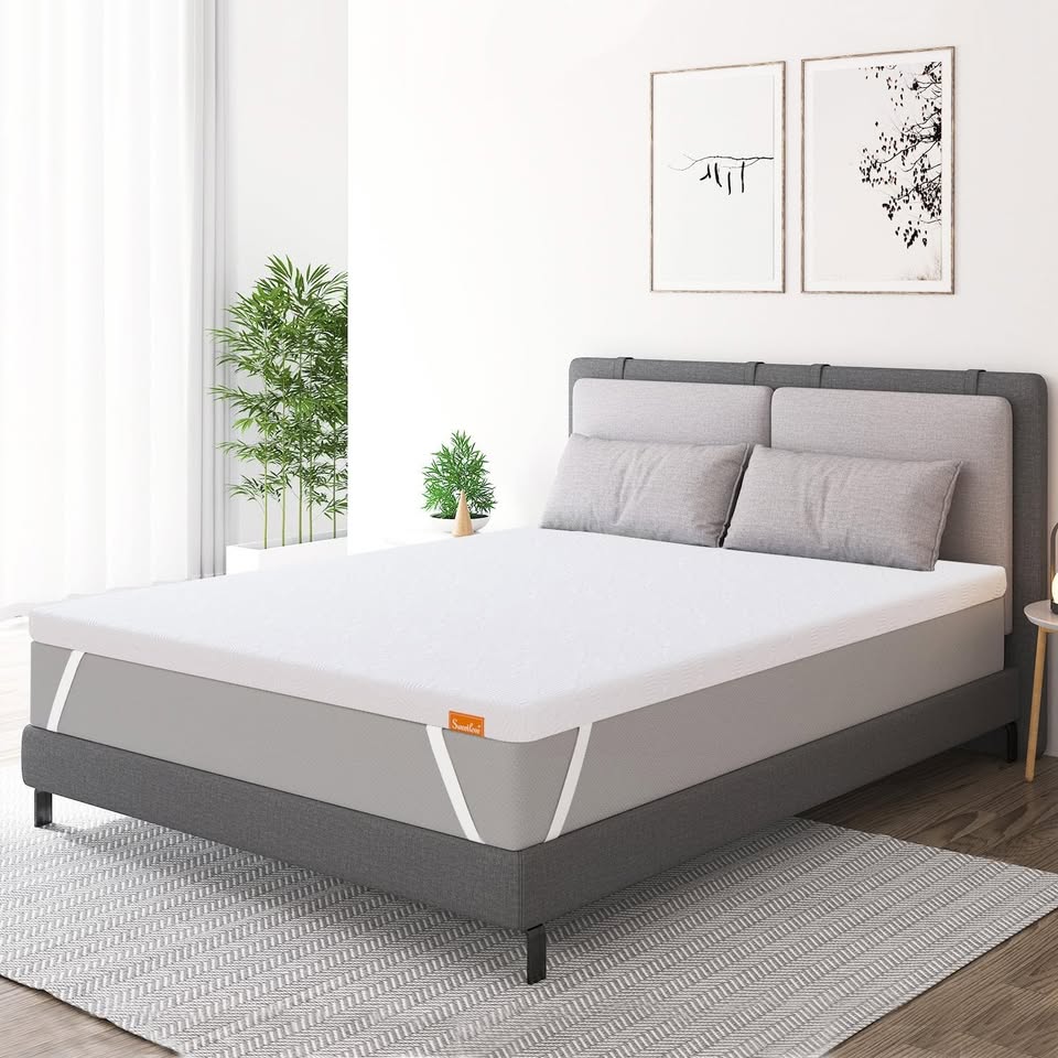 MHSW05-Q-WH Sweetlove Queen Size White Color 5cm Gel Memory Foam Mattress Topper